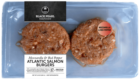 Atlantic Salmon Burgers- Mozzarella & Red Pepper