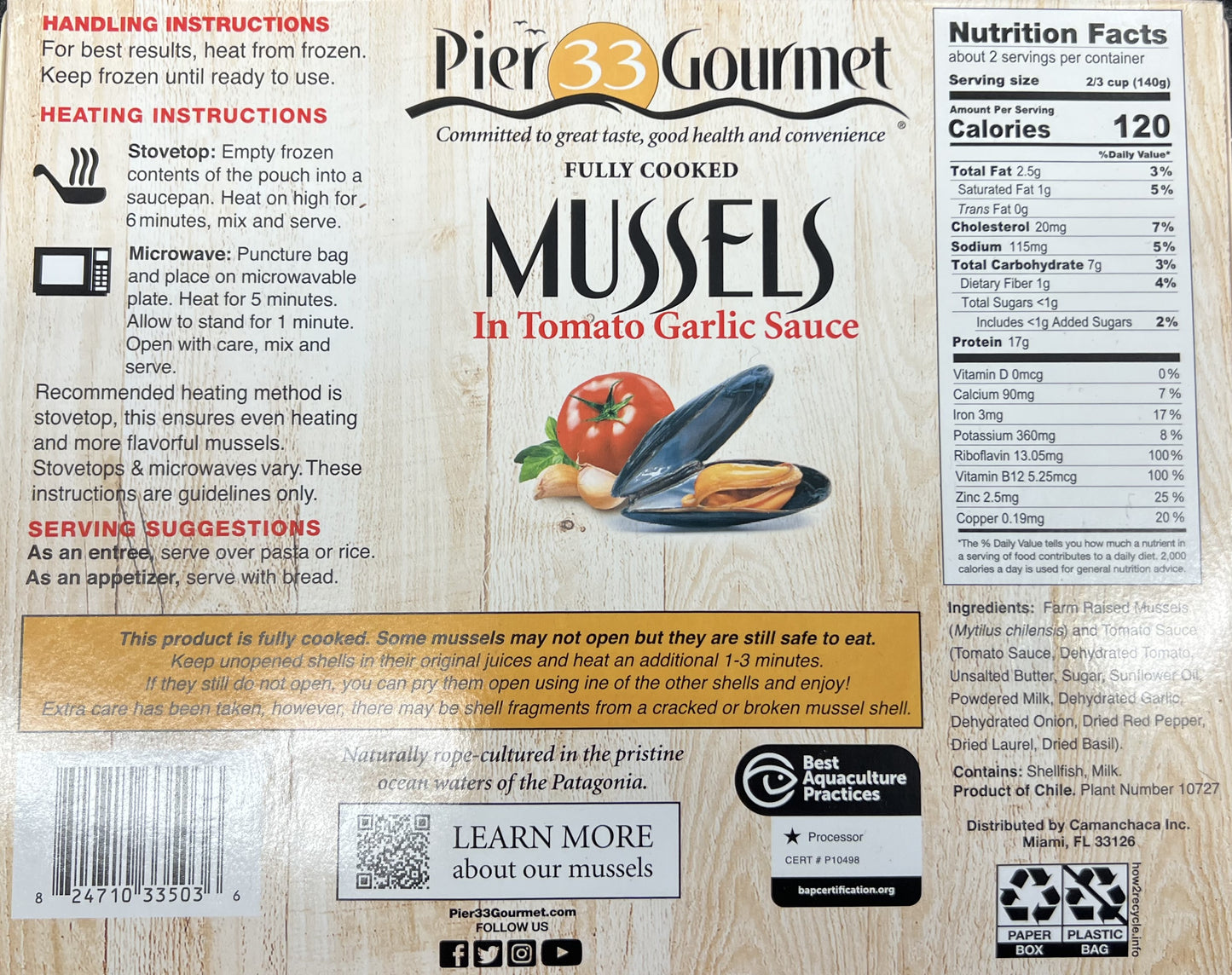 Mussels- Fully Cooked- Tomato Garlic