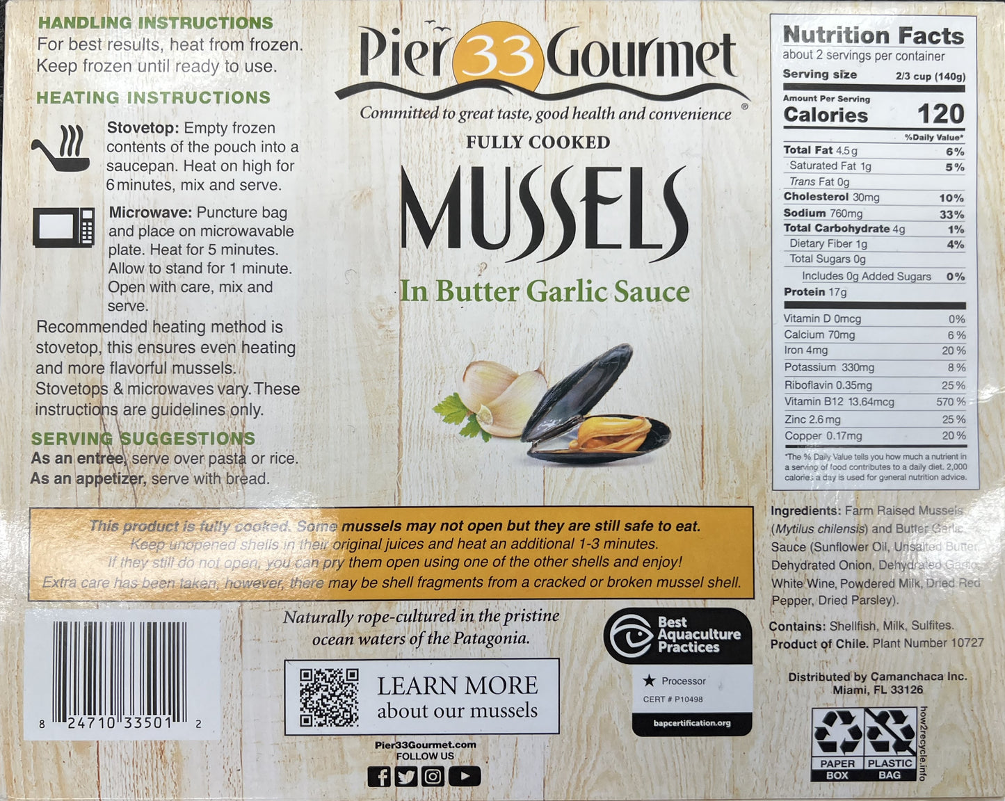 Mussels- Fully Cooked- Butter Garlic